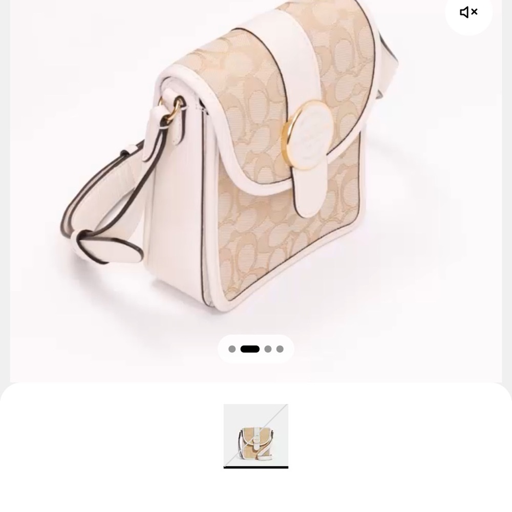 Coach North/South Lonnie Crossbody Bag. Tan + beige - Picture 12 of 12